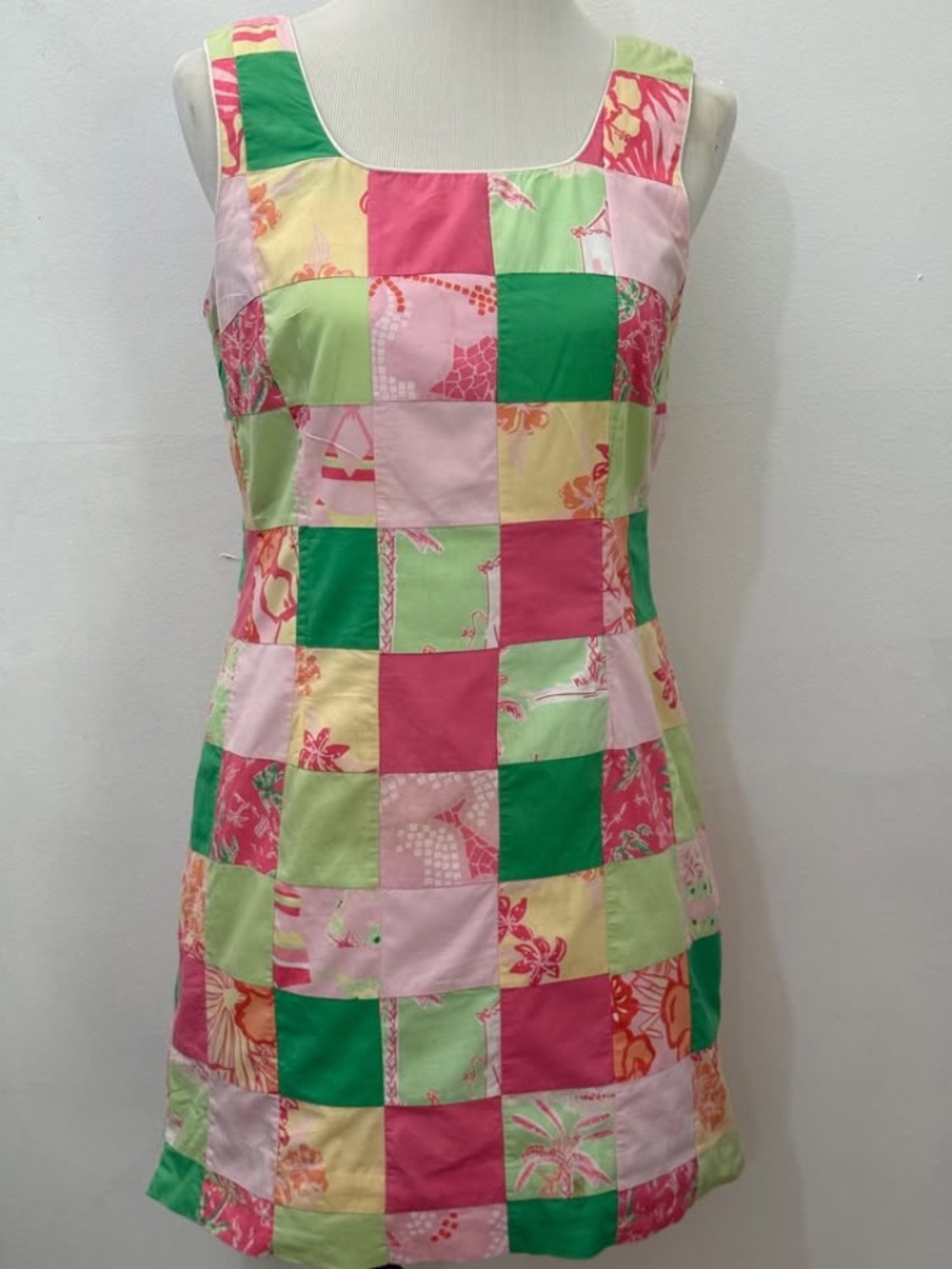 Vintage Patchwork Lilly Pulitzer Dress, Size 8